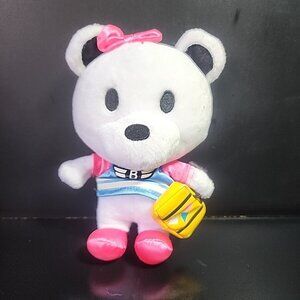 Boeing Airlines Travel Plush Souvenir white pink bear logo suitcase  soft 7.5"